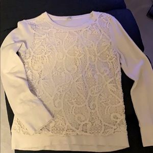 Lace detail sweatshirt